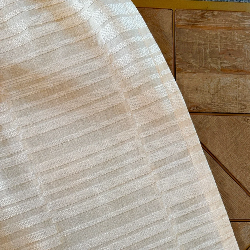 🌿 (Set of 2) West Elm Mixed Stripes Jacquard Curtain Panel – 48x96 — Cream